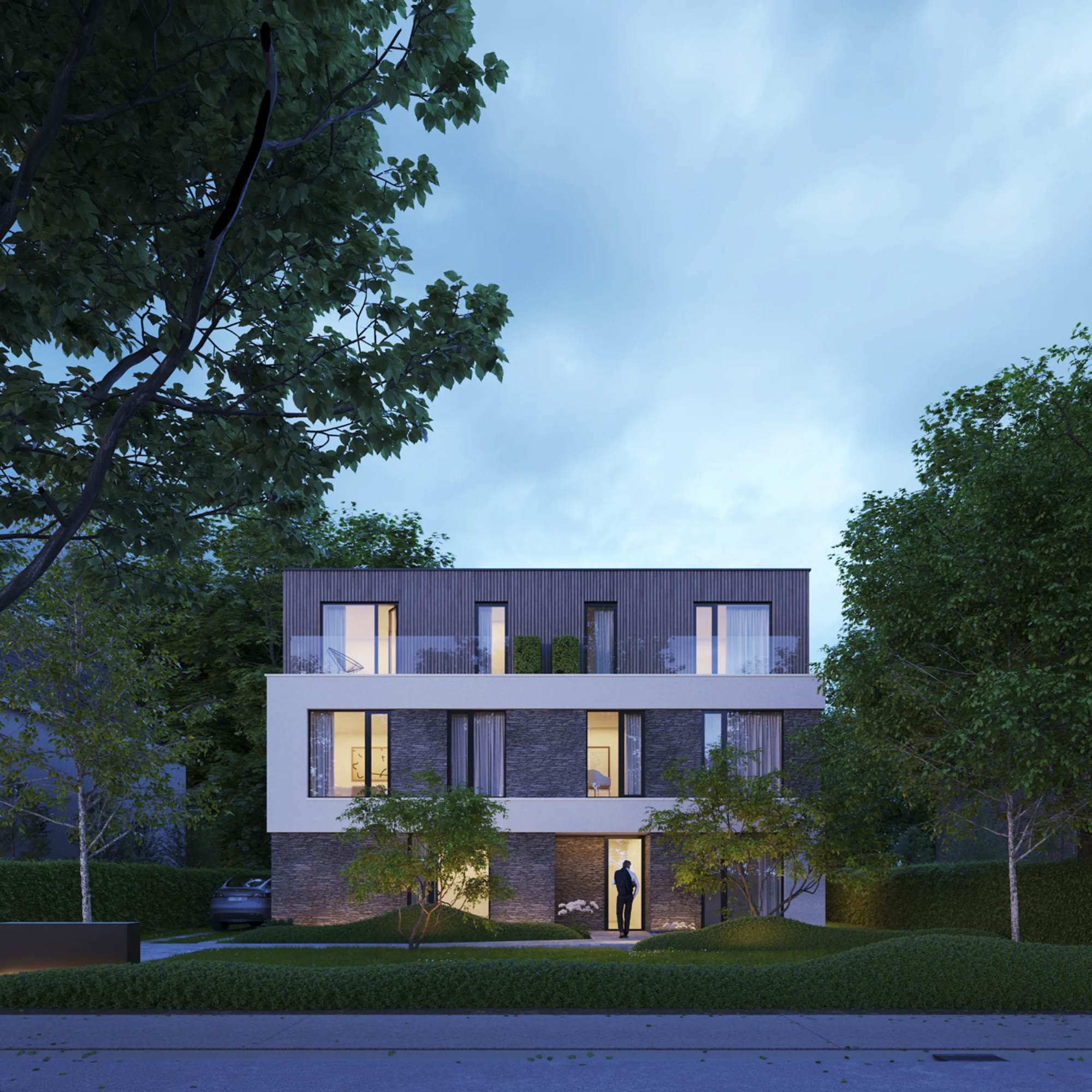 Residentie Gouwberg bij schemering
